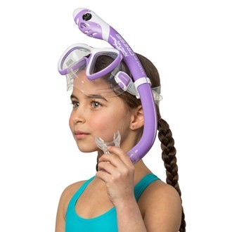 Cressi Pegaso + Iguana Dry Junior Combo (Purple/White) - Click Image to Close